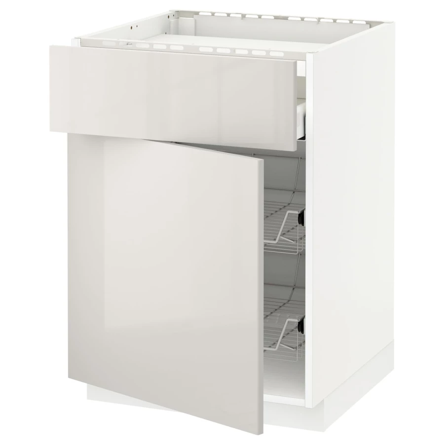 Напольный 23-дверный шкаф  - IKEA METOD MAXIMERA, 88x61,8x60см, светло-серый, МЕТОД МАКСИМЕРА ИКЕА (изображение №1)