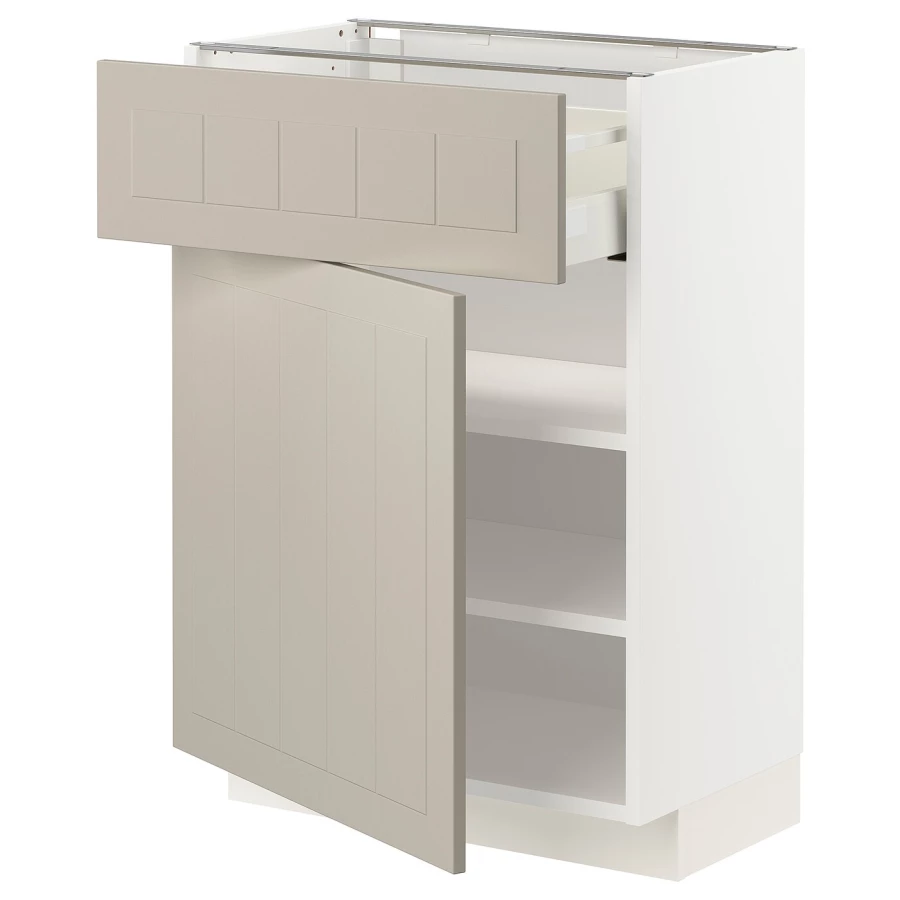 Напольный шкаф - IKEA METOD MAXIMERA, 88x39,5x60см, белый/бежевый, МЕТОД МАКСИМЕРА ИКЕА (изображение №1)