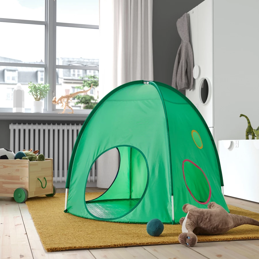 Детская палатка - IKEA DVARGMAS/ДВАРГМАС ИКЕА, 80х98 см, салатовый (изображение №2)