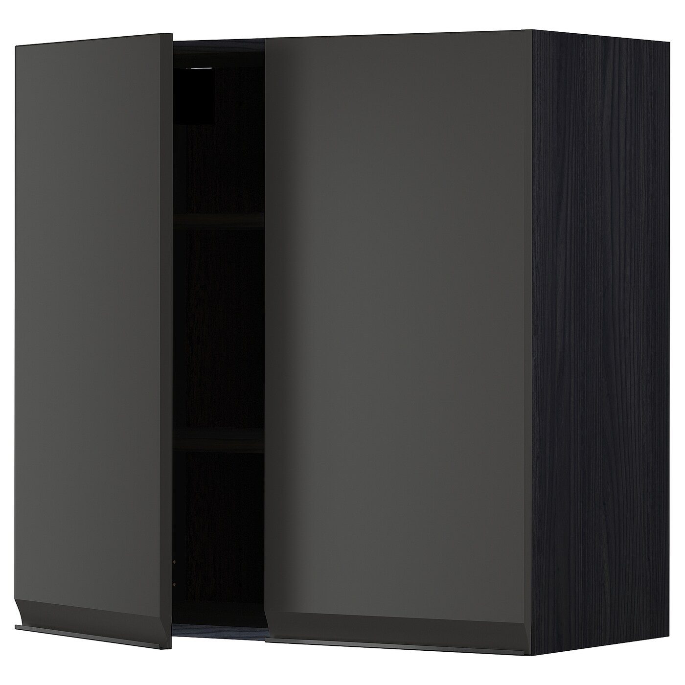 Навесной шкаф с полкой - METOD IKEA/ МЕТОД ИКЕА, 80х80 см,  черный