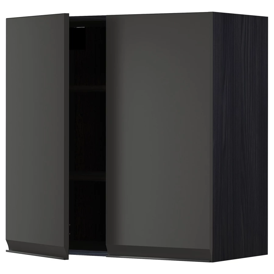 Навесной шкаф с полкой - METOD IKEA/ МЕТОД ИКЕА, 80х80 см,  черный (изображение №1)