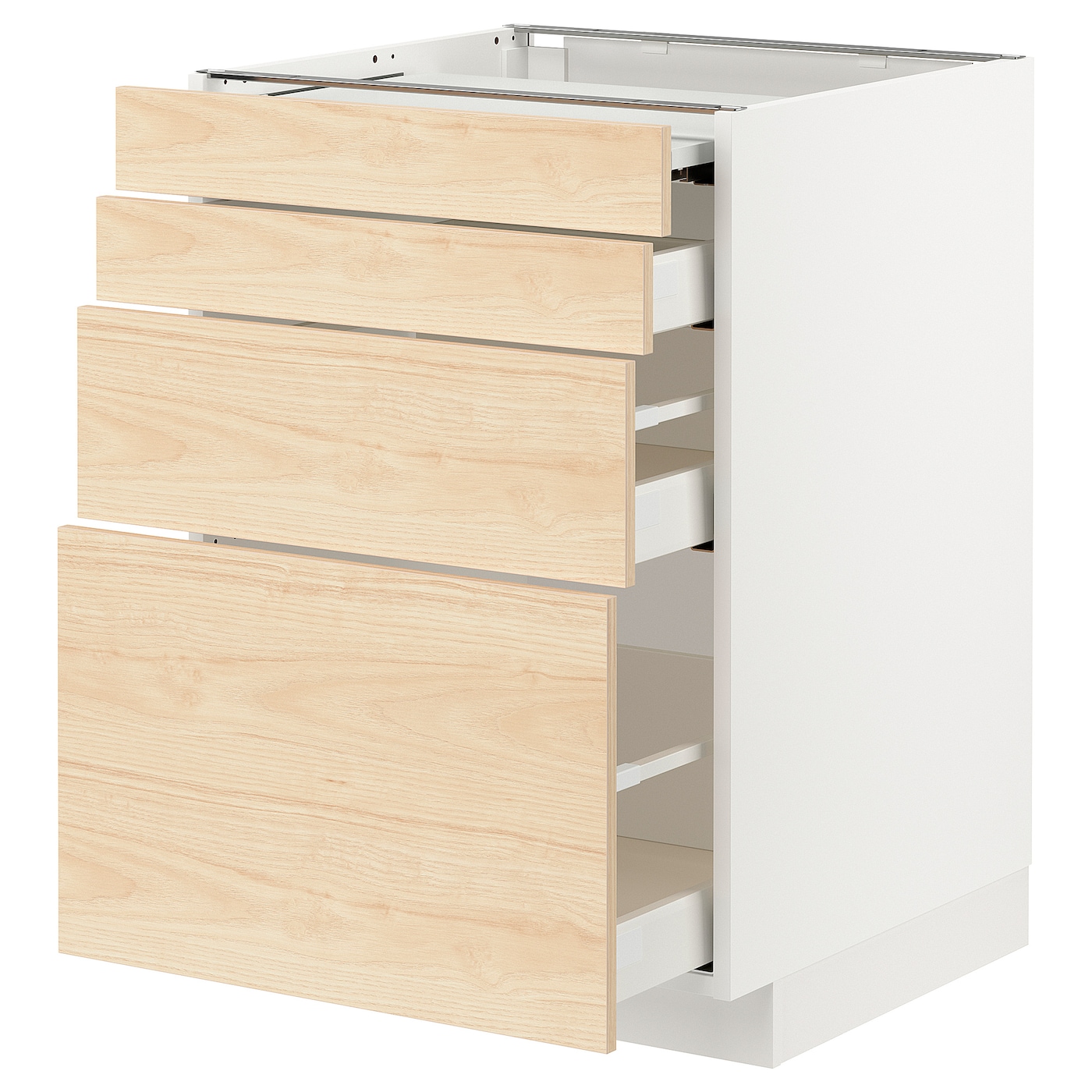Напольный шкаф - METOD / MAXIMERA IKEA/ МЕТОД/ МАКСИМЕРА ИКЕА,  88х60 см, белый/под беленый дуб
