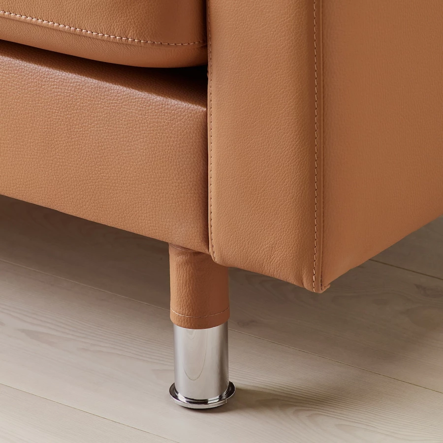 5-местный диван с шезлонгом - IKEA LANDSKRONA, 78x158x355см, оранжевый, кожа, ЛАНДСКРУНА ИКЕА (изображение №7)