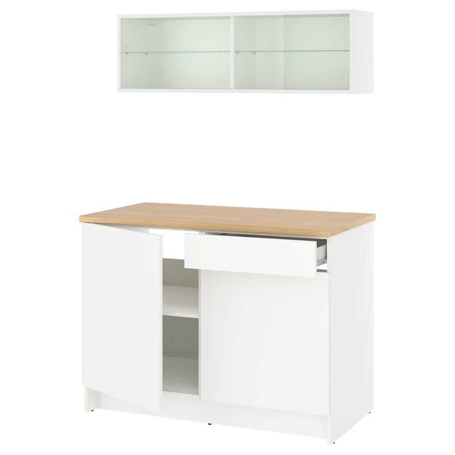 Комбинация кухонная прямая - KNOXHULT IKEA/ КНОКСХУЛЬТ ИКЕА, белый/под беленный дуб (изображение №1)
