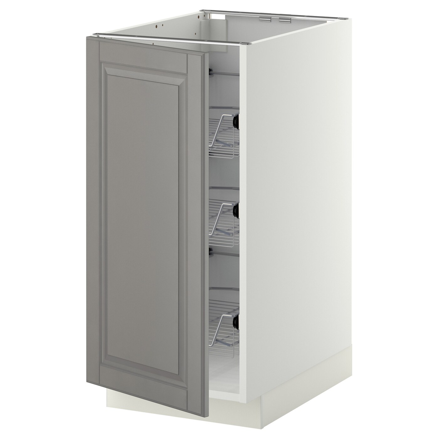 Напольный кухонный шкаф  - IKEA METOD MAXIMERA, 88x62x40см, белый/серый, МЕТОД МАКСИМЕРА ИКЕА