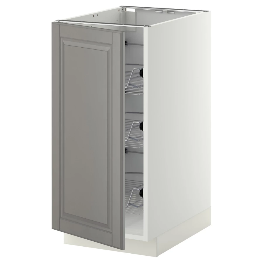 Напольный кухонный шкаф  - IKEA METOD MAXIMERA, 88x62x40см, белый/серый, МЕТОД МАКСИМЕРА ИКЕА (изображение №1)