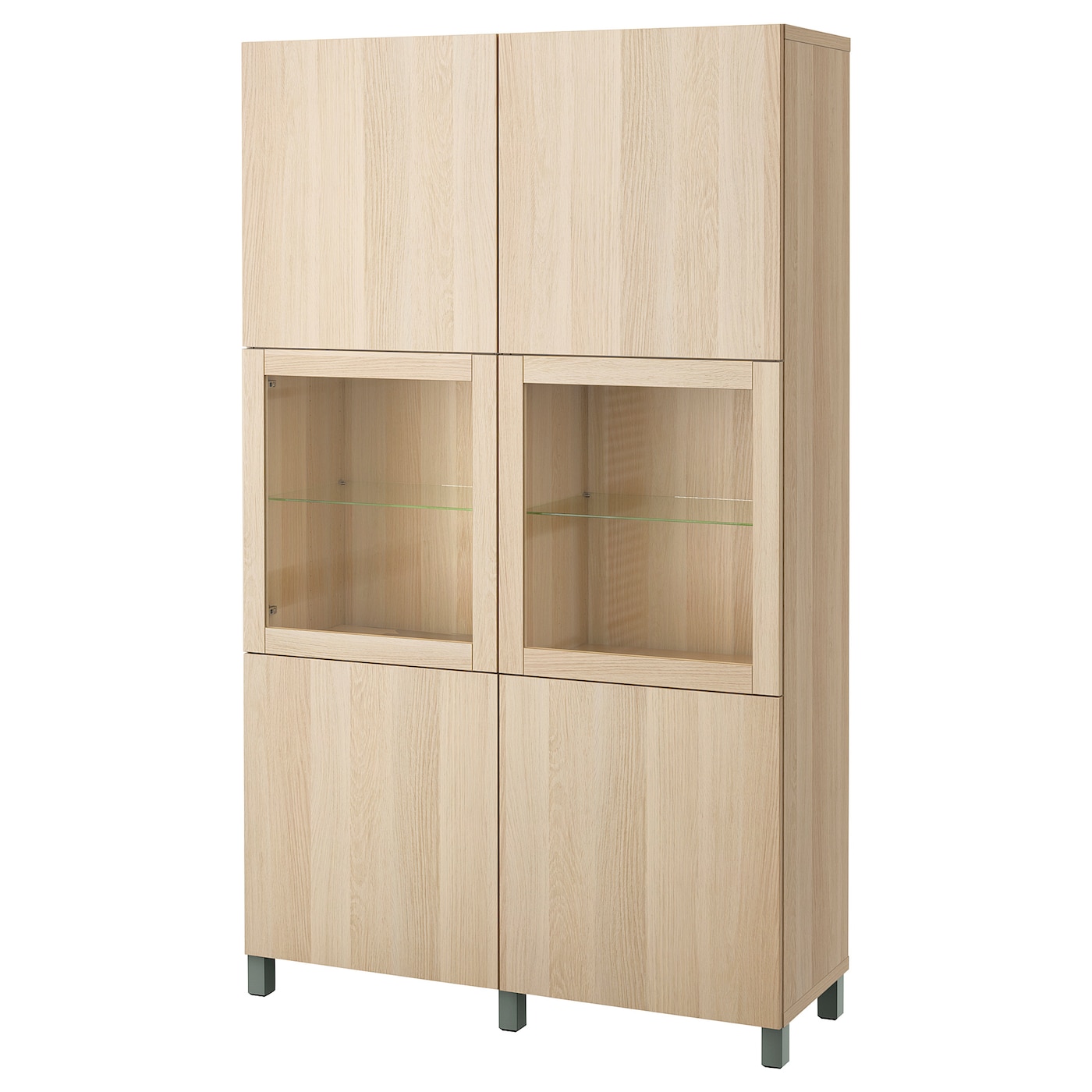 Книжный шкаф - BESTÅ/ BESTА IKEA/ БЕСТА/БЕСТО ИКЕА, 202х120 см, под беленый дуб