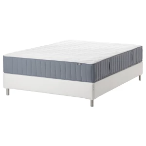 Континентальная кровать - IKEA ESPEVÄR/VÅGSTRANDA/ESPEVAR/VAGSTRANDA, 200х140 см, матрас средне-жесткий, белый, ЭСПЕВАР/ВЭГСТРАНДА ИКЕА