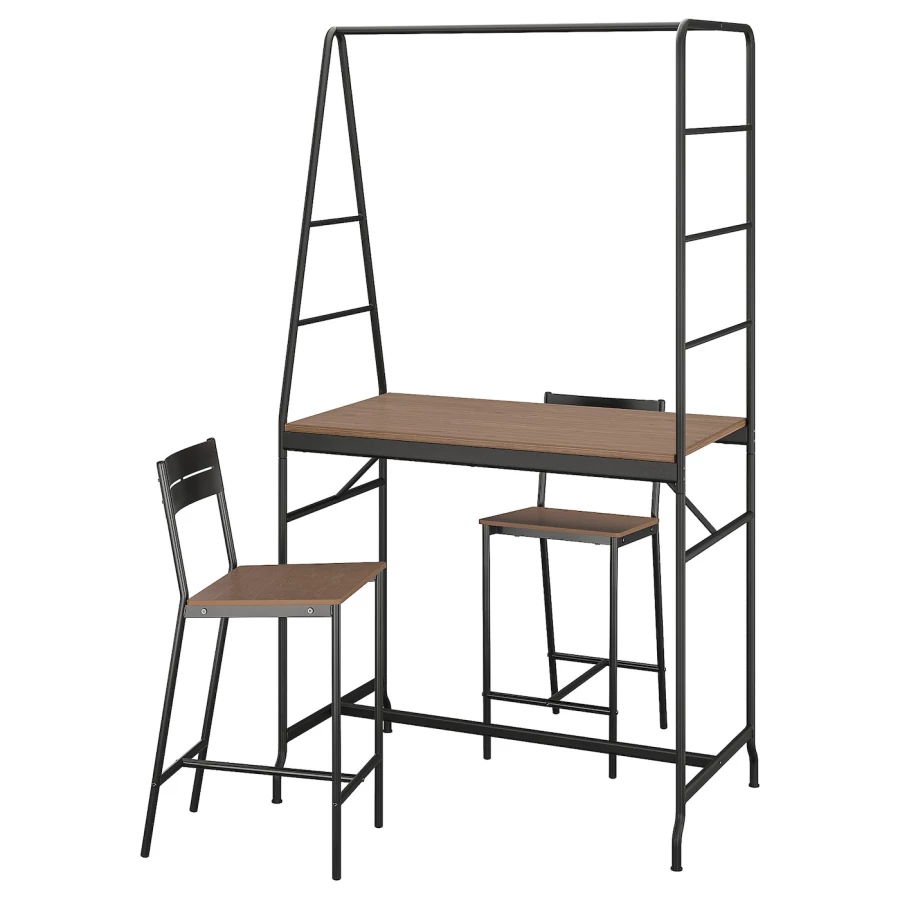 Комплект барный стол и барные стулья - HÅVERUD/HАVERUD/SANDSBERG IKEA, ХОВЕРЮД/САНДСБЕРГ ИКЕА, 192/93х105Х66 см, чёрный/коричневый (изображение №1)