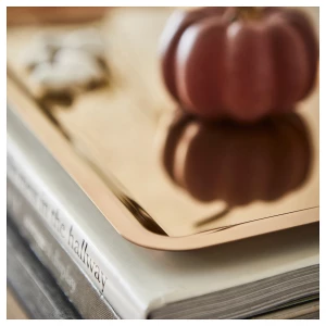 Второе фото. Поднос под свечи IKEA HÖSTAGILLE/ХЁСТАГИЛЛЕ ИКЕА, 42х22 см, золотой