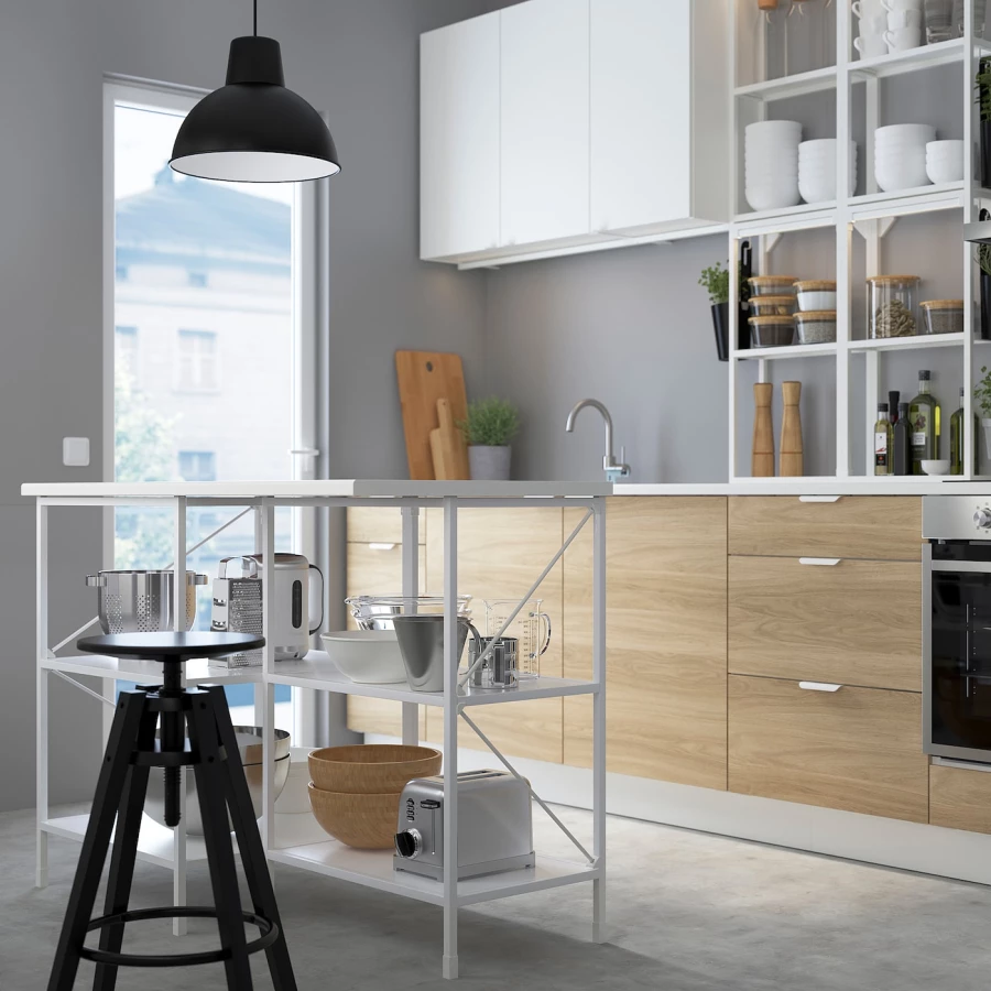 Кухонный остров - IKEA ENHET, 123x63,5x91см, белый, ЭХНЕТ ИКЕА (изображение №2)