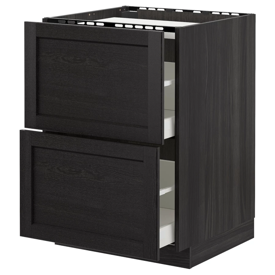 Напольный кухонный шкаф  - IKEA METOD MAXIMERA, 88x62x60см,черный, МЕТОД МАКСИМЕРА ИКЕА (изображение №1)
