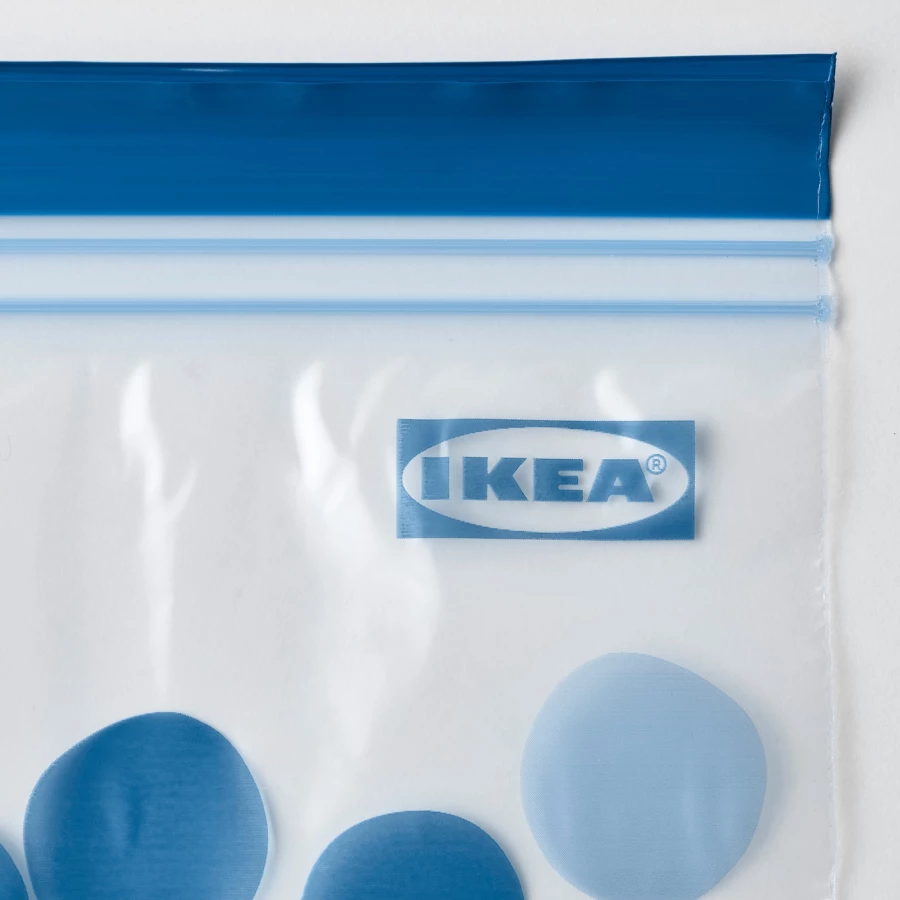 Пакет для продуктов, 25 шт. - IKEA ISTAD, 1 л, синий/голубой, ИСТАД ИКЕА (изображение №4)