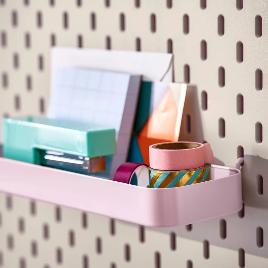 Полка IKEA SKÅDIS/СКОДИС ИКЕА, 28х9 см, розовый (изображение №2)