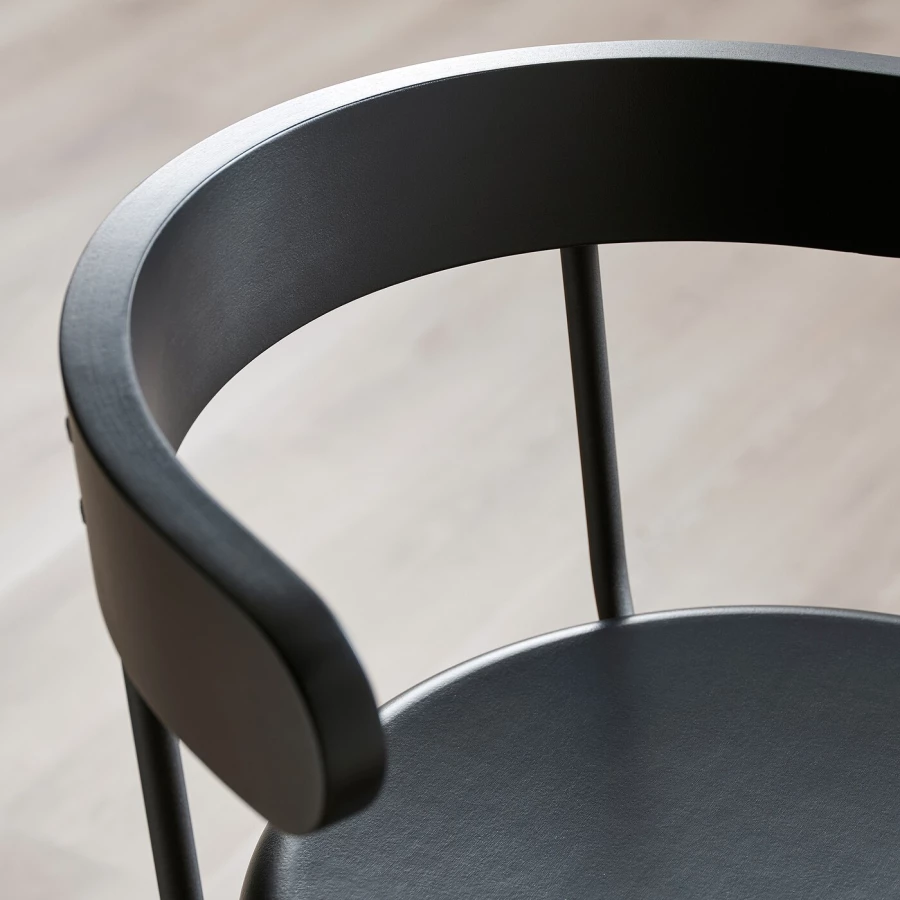 Барный стул - YNGVAR IKEA/ ИНГВАР ИКЕА, 99х53х51 см, черный (изображение №8)