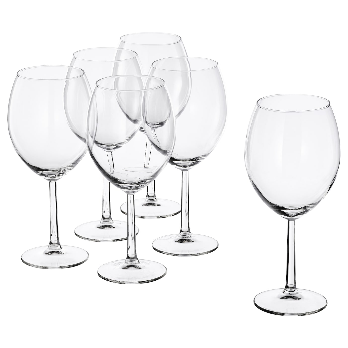 Набор бокалов для вина, 6 шт. - IKEA SVALKA, 600 мл, прозрачное стекло, СВАЛКА ИКЕА
