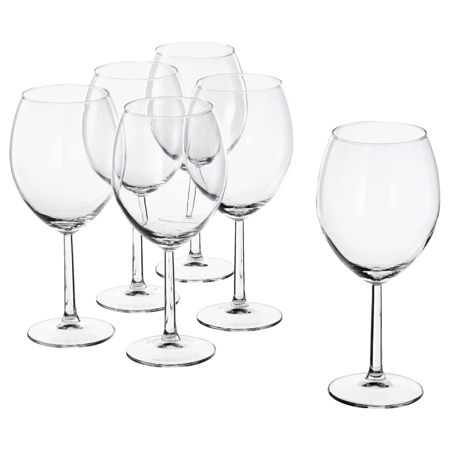 Набор бокалов для вина, 6 шт. - IKEA SVALKA, 600 мл, прозрачное стекло, СВАЛКА ИКЕА (изображение №1)