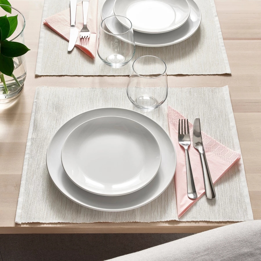 Набор тарелок, 4 шт. - IKEA GODMIDDAG, 20 см, белый, ГОДМИДДАГ ИКЕА (изображение №4)