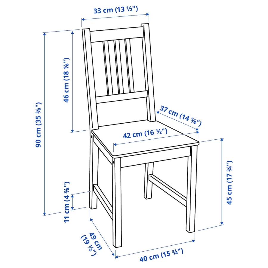 Стол и 2 стула - PINNTORP IKEA/ ПИННТОРП  ИКЕА, 65 см,  под беленый дуб (изображение №5)