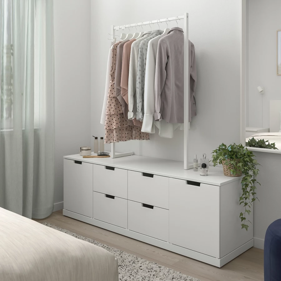 Комод - IKEA NORDLI/НОРДЛИ ИКЕА, 47х169х160 см, белый (изображение №2)