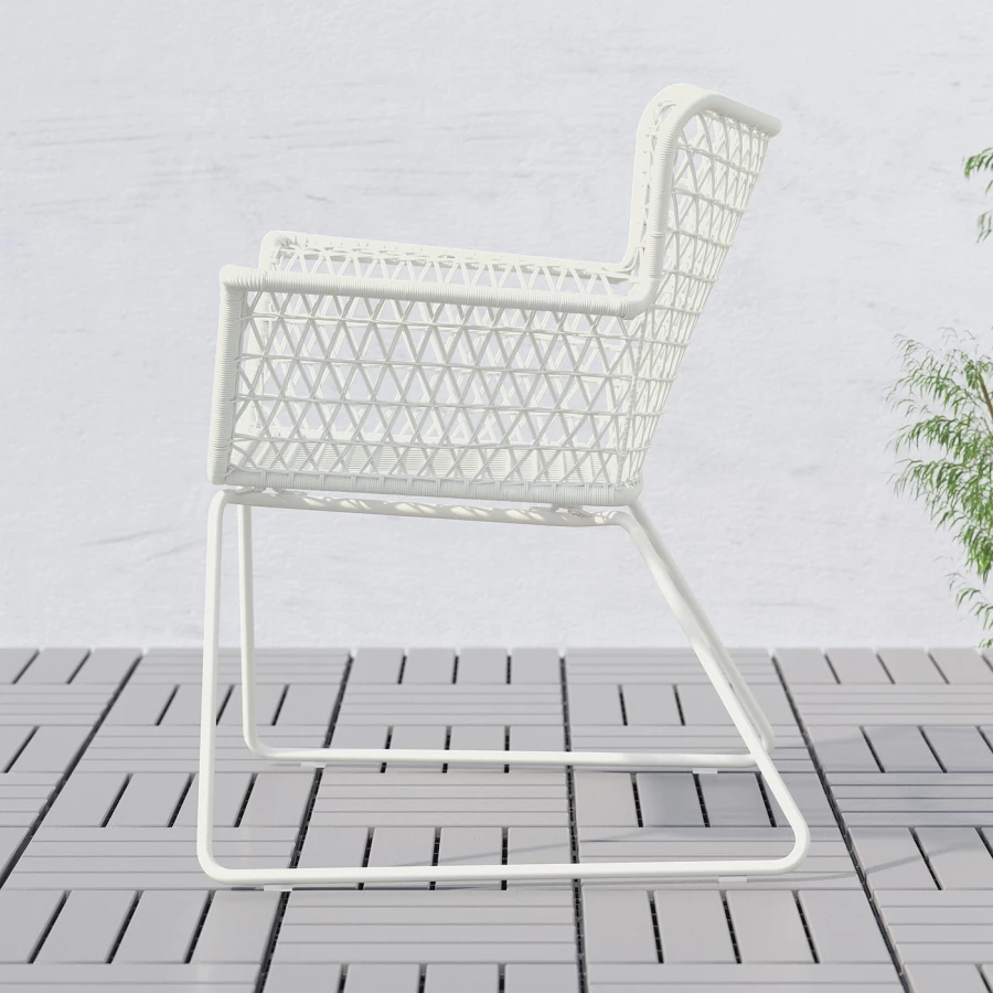 Стул садовый с подлокотниками - IKEA HÖGSTEN/HOGSTEN, 83x65x73см, белый, ХЁГСТЕН ИКЕА (изображение №2)