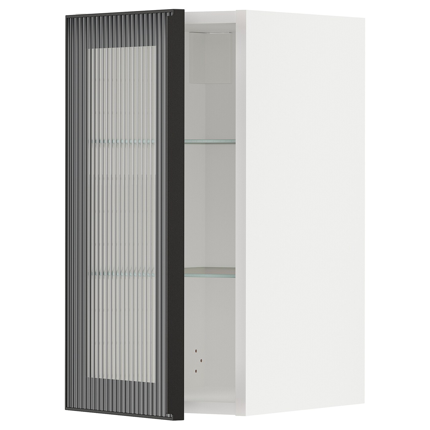 Шкаф со стеклянными дверцами - METOD IKEA/ МЕТОД ИКЕА, 60х30 см, белый/черный