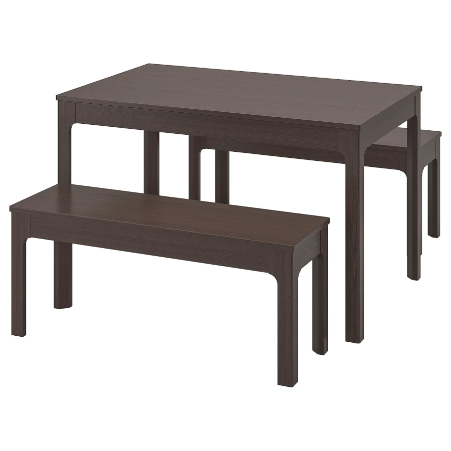 Стол и 2 скамейки - EKEDALEN / EKEDALEN IKEA/ ЭКЕДАЛЕН ИКЕА, 180/120 см, коричневый (изображение №1)