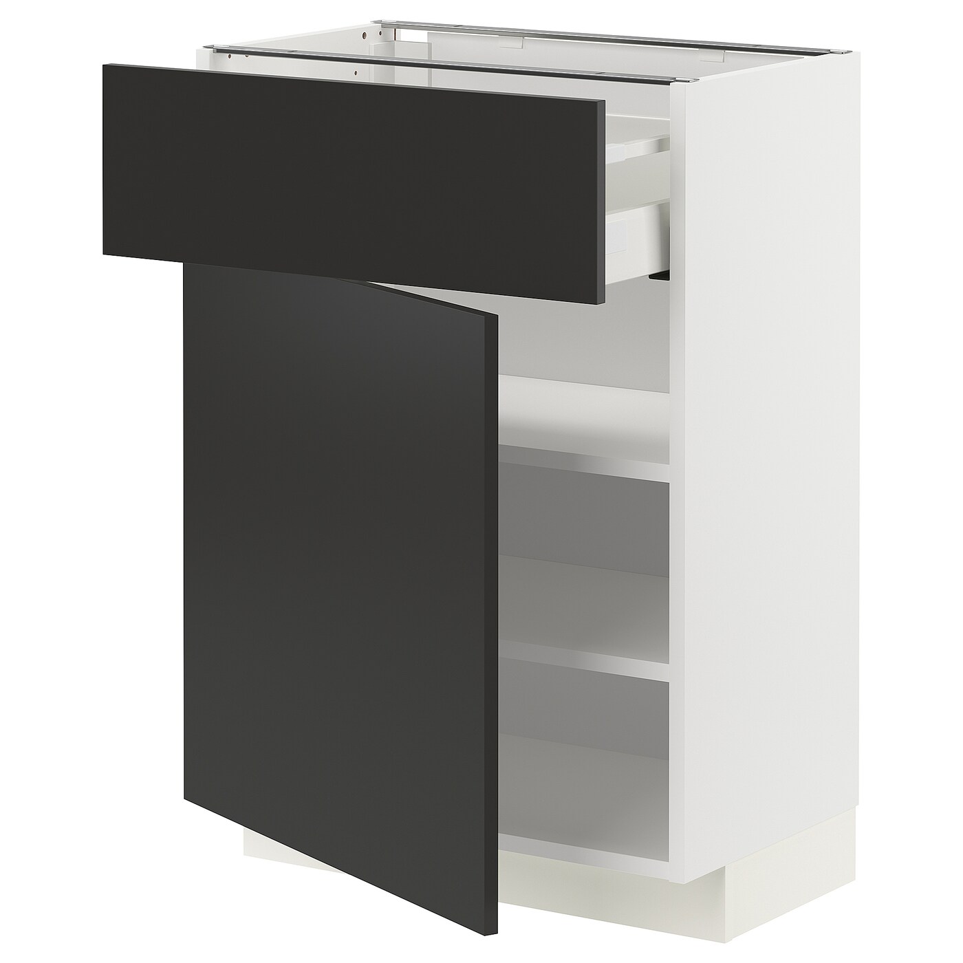 Напольный шкаф - METOD / MAXIMERA IKEA/ МЕТОД/ МАКСИМЕРА ИКЕА,  60х88 см, белый/черный