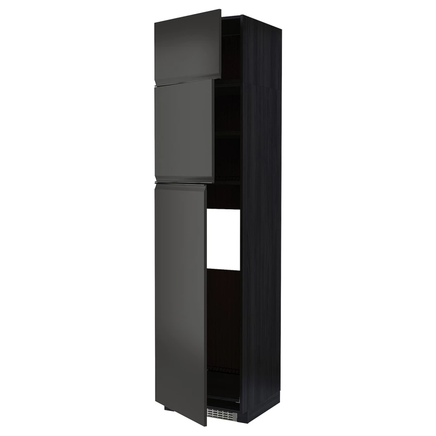 Высокий шкаф - IKEA METOD/МЕТОД ИКЕА, 60х60х240 см, черный (изображение №1)