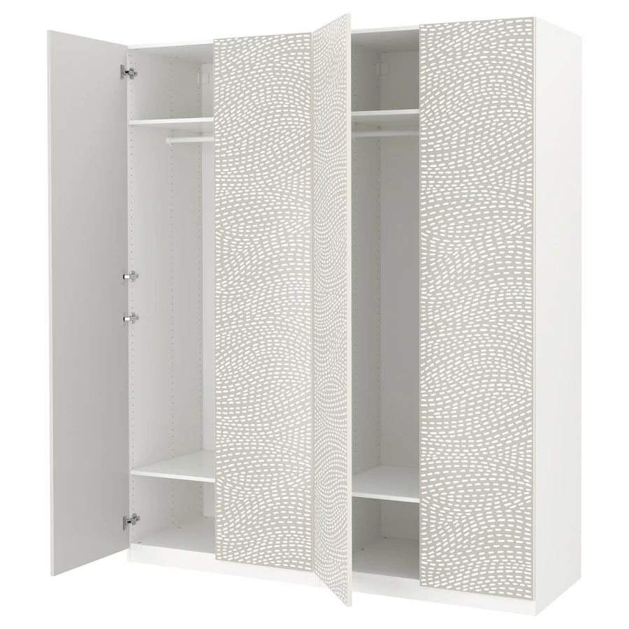 Шкаф - IKEA PAX/MISTUDDEN/ПАКС/МИСТУДДЕН ИКЕА, 60х200х236,4 см, белый/серый (изображение №1)