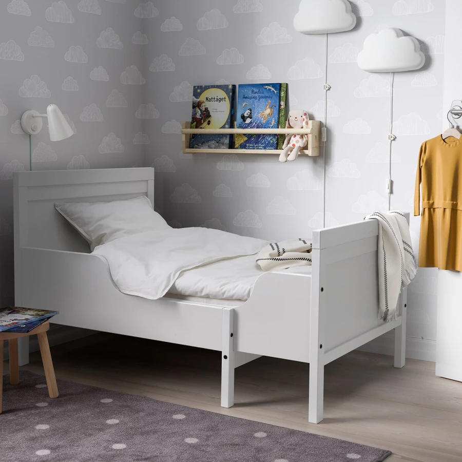 Кровать одноярусная - IKEA SUNDVIK/LURÖY/LURОY/СУНДВИК/ЛУРОЙ ИКЕА  , 80x200 см, белый (изображение №2)