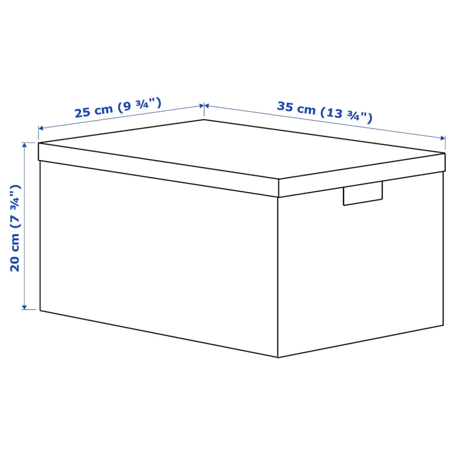Коробка с крышкой - TJENA IKEA/ ТЬЕНА ИКЕА, 35х25х20 см,  белый (изображение №6)