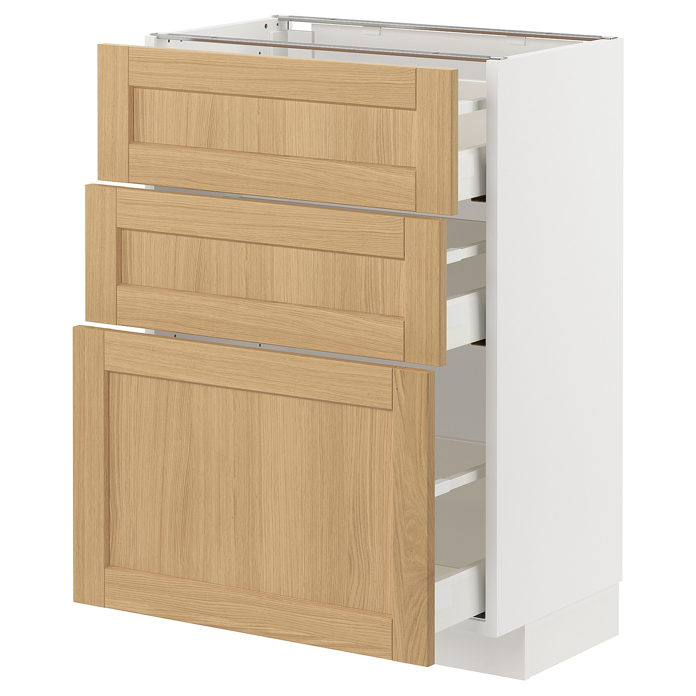 Напольный шкаф - METOD / MAXIMERA IKEA/ МЕТОД/ МАКСИМЕРА ИКЕА,  60х37 см, белый/под беленый дуб