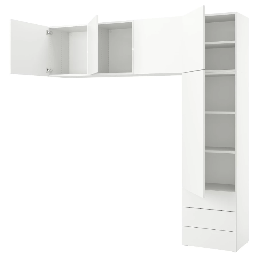 Платяной шкаф - PLATSA/IKEA/ ПЛАТСА ИКЕА,240x42x241 см, белый (изображение №1)