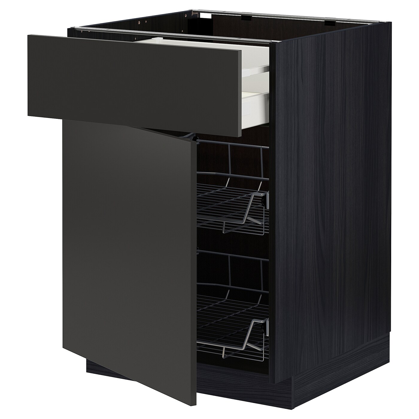 Напольный шкаф - METOD / MAXIMERA IKEA/ МЕТОД/ МАКСИМЕРА ИКЕА,  60х88 см, черный