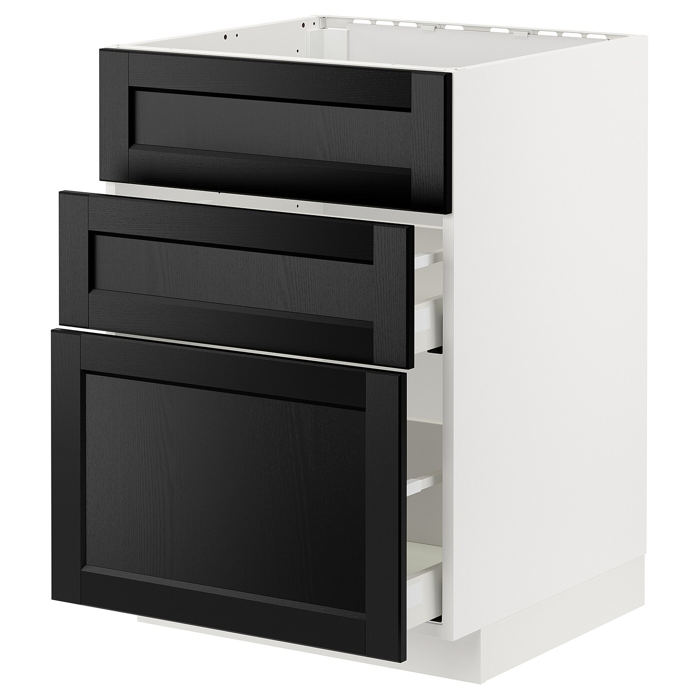 Напольный кухонный шкаф  - IKEA METOD MAXIMERA, 62x80x60см, белый/черный, МЕТОД МАКСИМЕРА ИКЕА