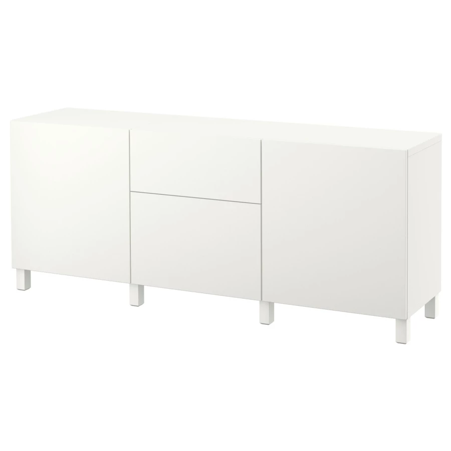 Комбинация для хранения - IKEA BESTÅ/BESTA/БЕСТА/БЕСТО ИКЕА, 180x42x74 см, белый, (изображение №1)