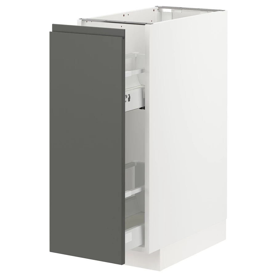 Напольный кухонный шкаф - IKEA METOD MAXIMERA, 88x62x30см, белый/темно-серый, МЕТОД МАКСИМЕРА ИКЕА (изображение №1)