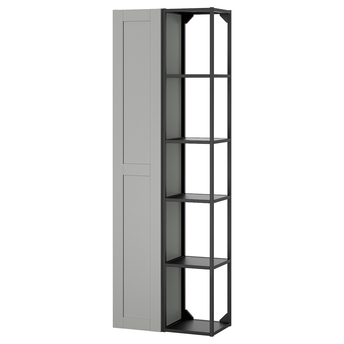 Книжный шкаф -  ENHET IKEA/ ЭНХЕТ ИКЕА, 180х60 см, белый/серый