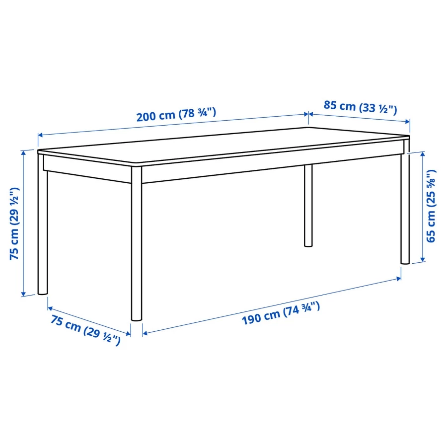 Стол и 6 стульев - IKEA TONSTAD / ТОНСТАД ИКЕА, 200х85 см, светло-коричневый/серый (изображение №6)