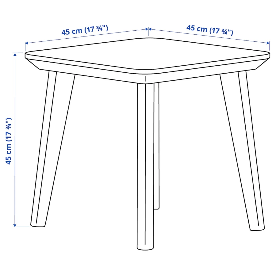 Приставной столик - IKEA ИКЕА LISABO, 45x45х45 см, шпон ясеня (изображение №6)