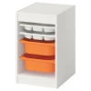 Шкаф с ящиком IKEA TROFAST/ТРУФАСТ ИКЕА, 34х44х56 см, белый/оранжевый