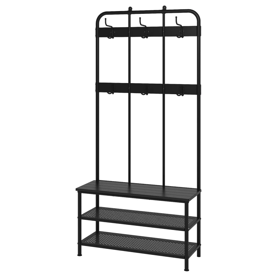 Вешалка для одежды - PINNIG IKEA/ ПИННИГ ИКЕА,  193х90 см, черный (изображение №1)