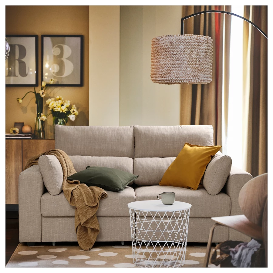 2-местный диван - IKEA ESKILSTUNA/ЭСКИЛЬСТУНА ИКЕА, 81х58х111 см, бежевый (изображение №4)