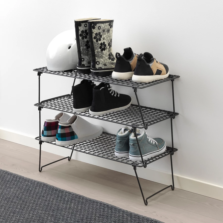 Шкаф для обуви - GREJIG IKEA/ ГРЕЙИГ ИКЕА, 58х27 см, черный (изображение №3)