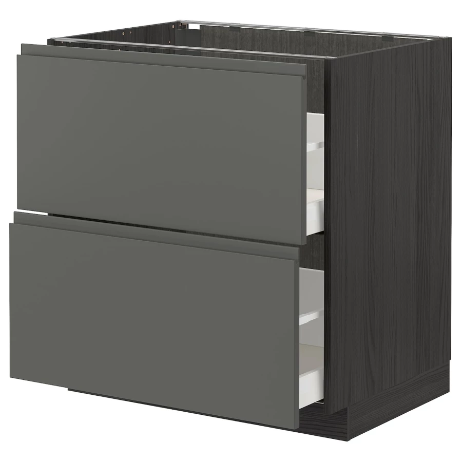 Напольный кухонный шкаф  - IKEA METOD MAXIMERA, 88x62x80см, темно-серый/серый, МЕТОД МАКСИМЕРА ИКЕА (изображение №1)