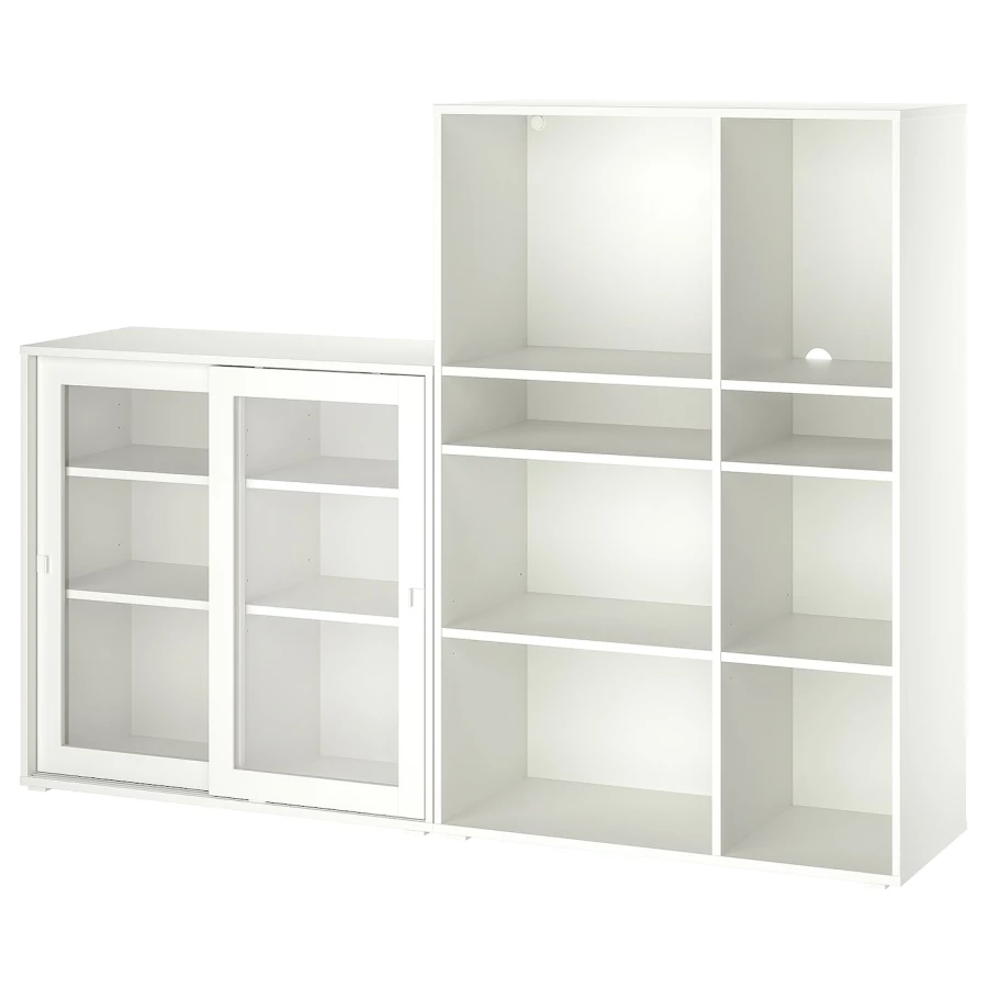 Книжный шкаф - VIHALS IKEA/ ВИХАЛС ИКЕА,   190х140 см, белый (изображение №1)