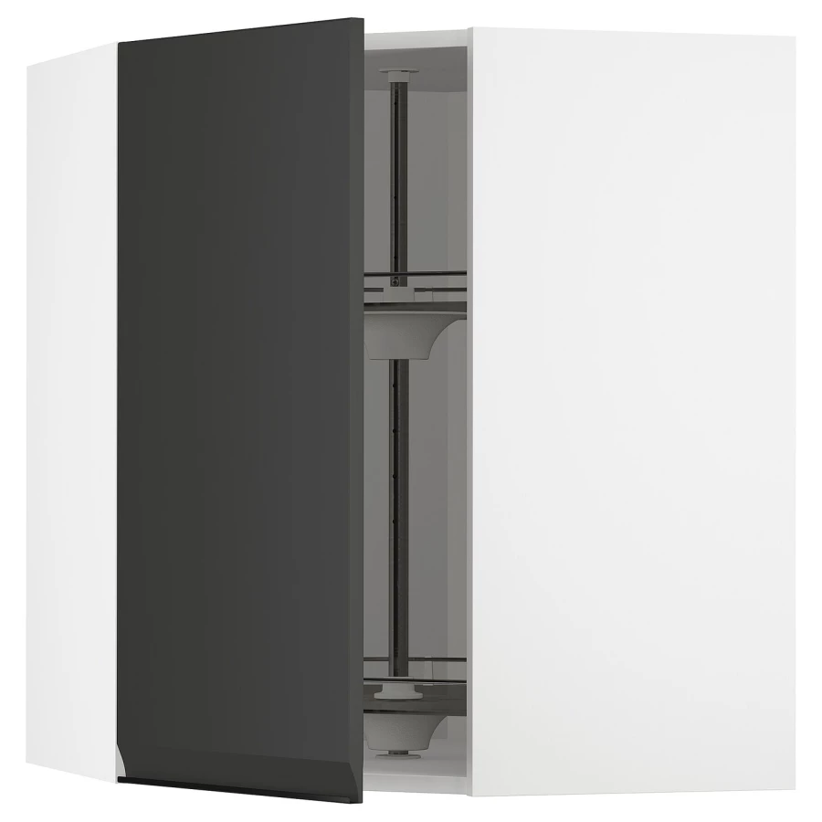 Угловой навесной шкаф с каруселью - METOD  IKEA/  МЕТОД ИКЕА, 80х68 см, белый/черный (изображение №1)