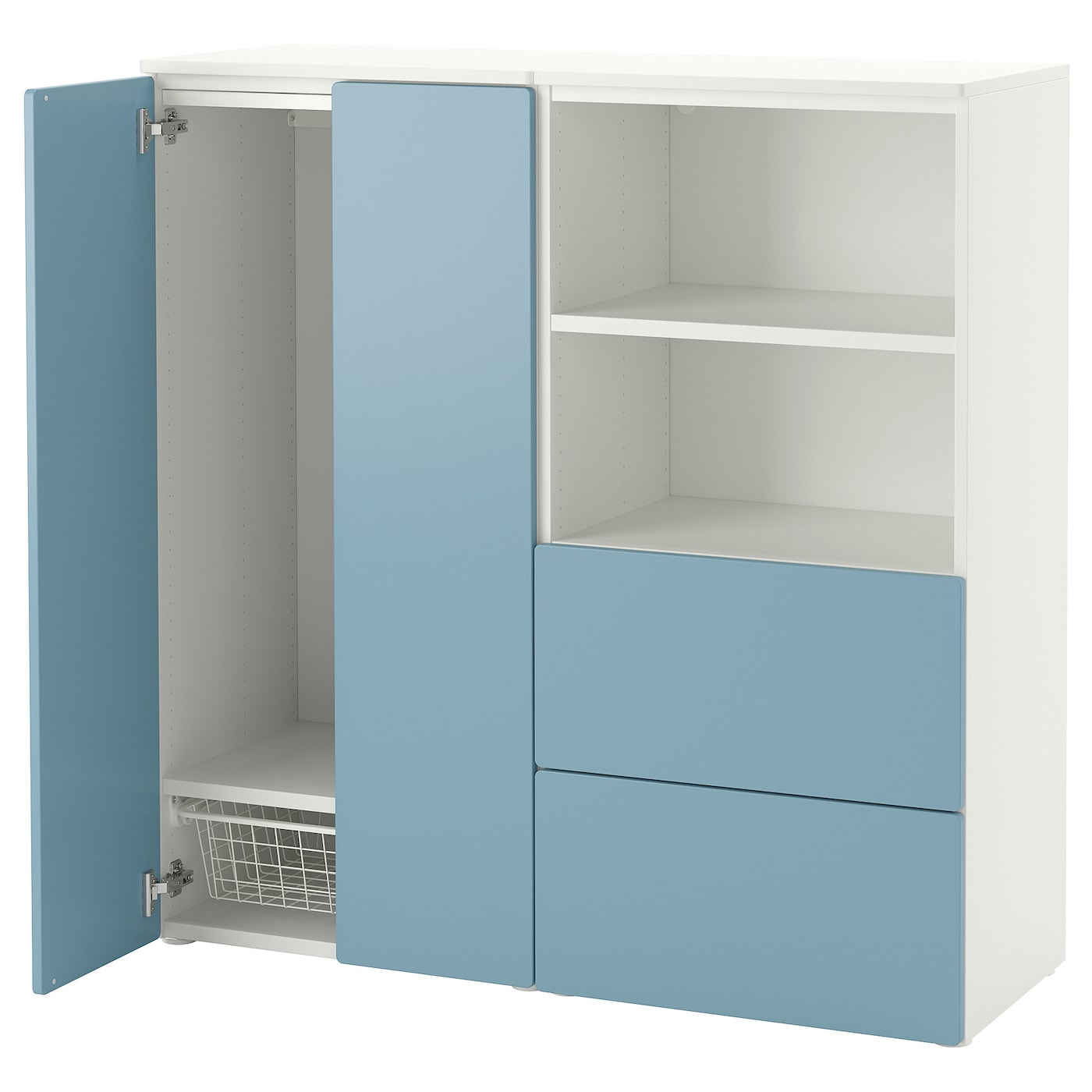 Шкаф - SMÅSTAD / PLATSA/ SMАSTAD  IKEA/ СМОСТАД / ПЛАТСА ИКЕА, 123х120 см, белый/голубой