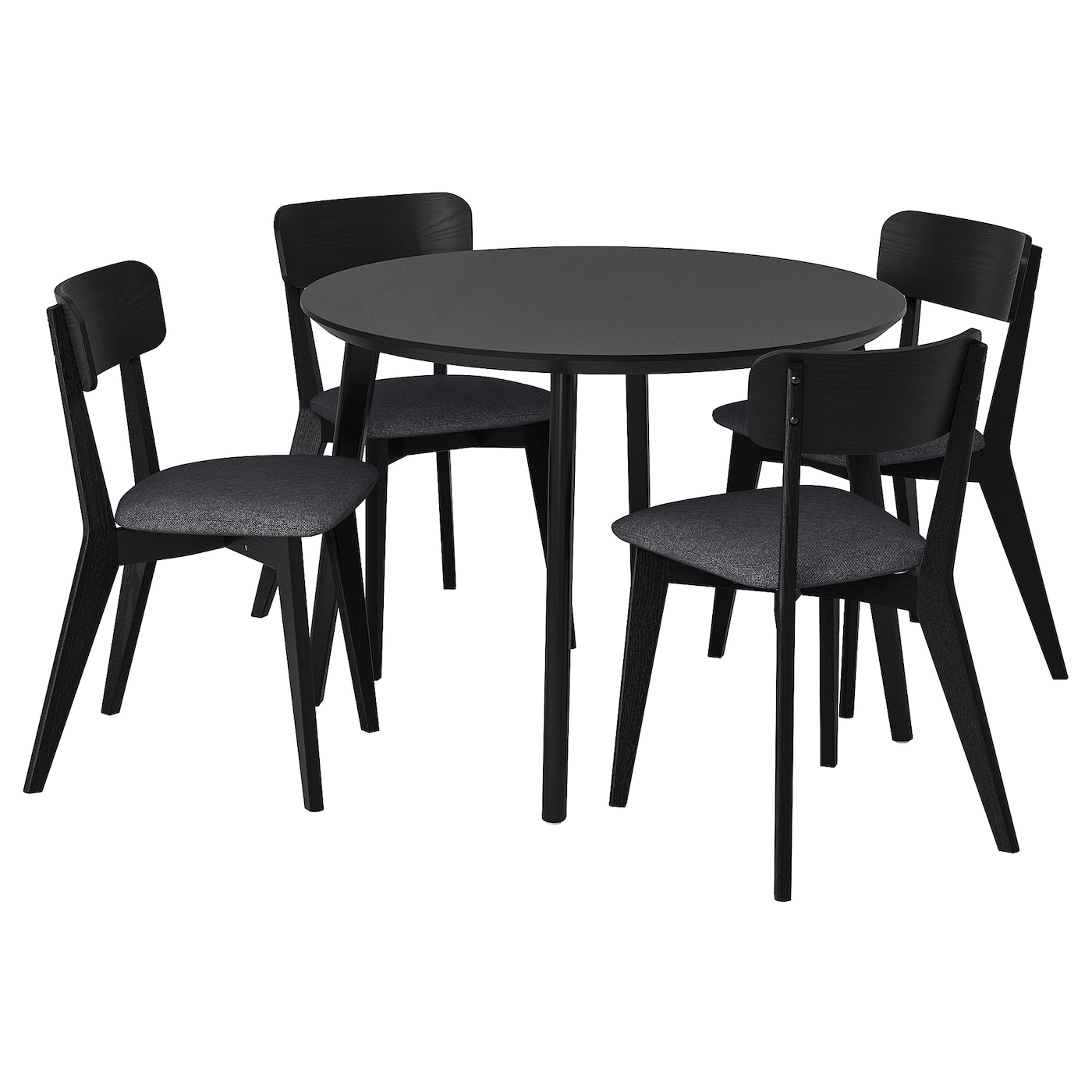 Стол и 4 стула - LISABO IKEA/ ЛИСАБО ИКЕА,  105х74 см, черный